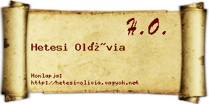 Hetesi Olívia névjegykártya